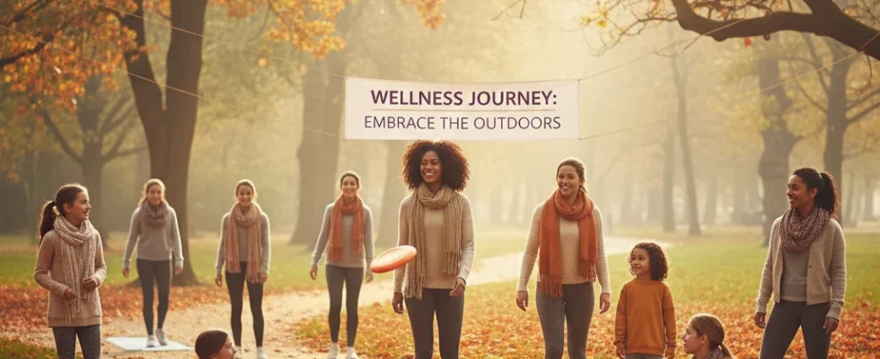 Family enjoying a crisp autumn day, emphasizing health and wellness