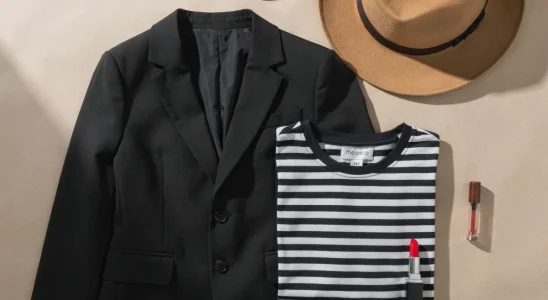 Everyday closet clothes arranged neatly for quick DIY Halloween costume ideas